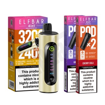 Elf Bar 4 in 1 Pod Kit + 2 Pods Bundle Pack